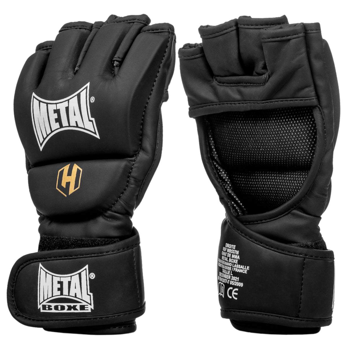 Gants MMA Metal Boxe Hexagone – Noir officiel