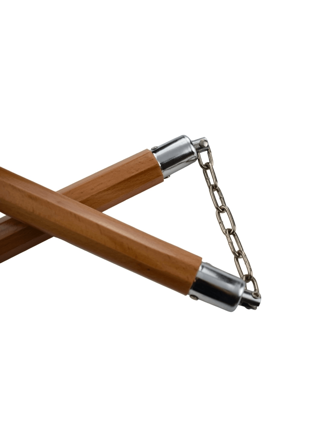 Nunchaku Bois Hexagonal Naturel Piranha – Chaîne 30 cm