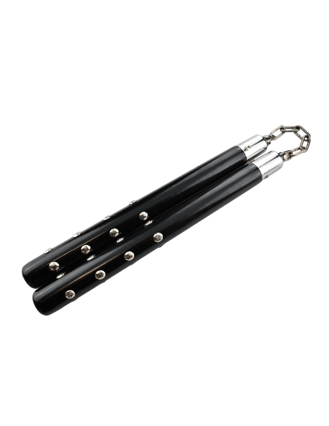 Nunchaku Bois Chaînes Cloutés Noir NS13