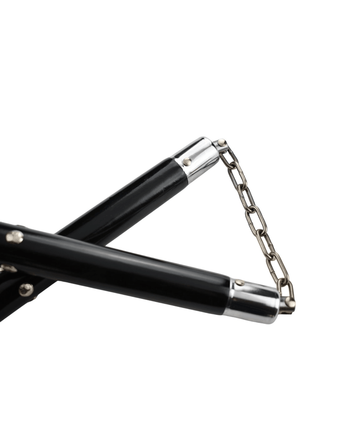 Nunchaku Bois Chaînes Cloutés Noir NS13