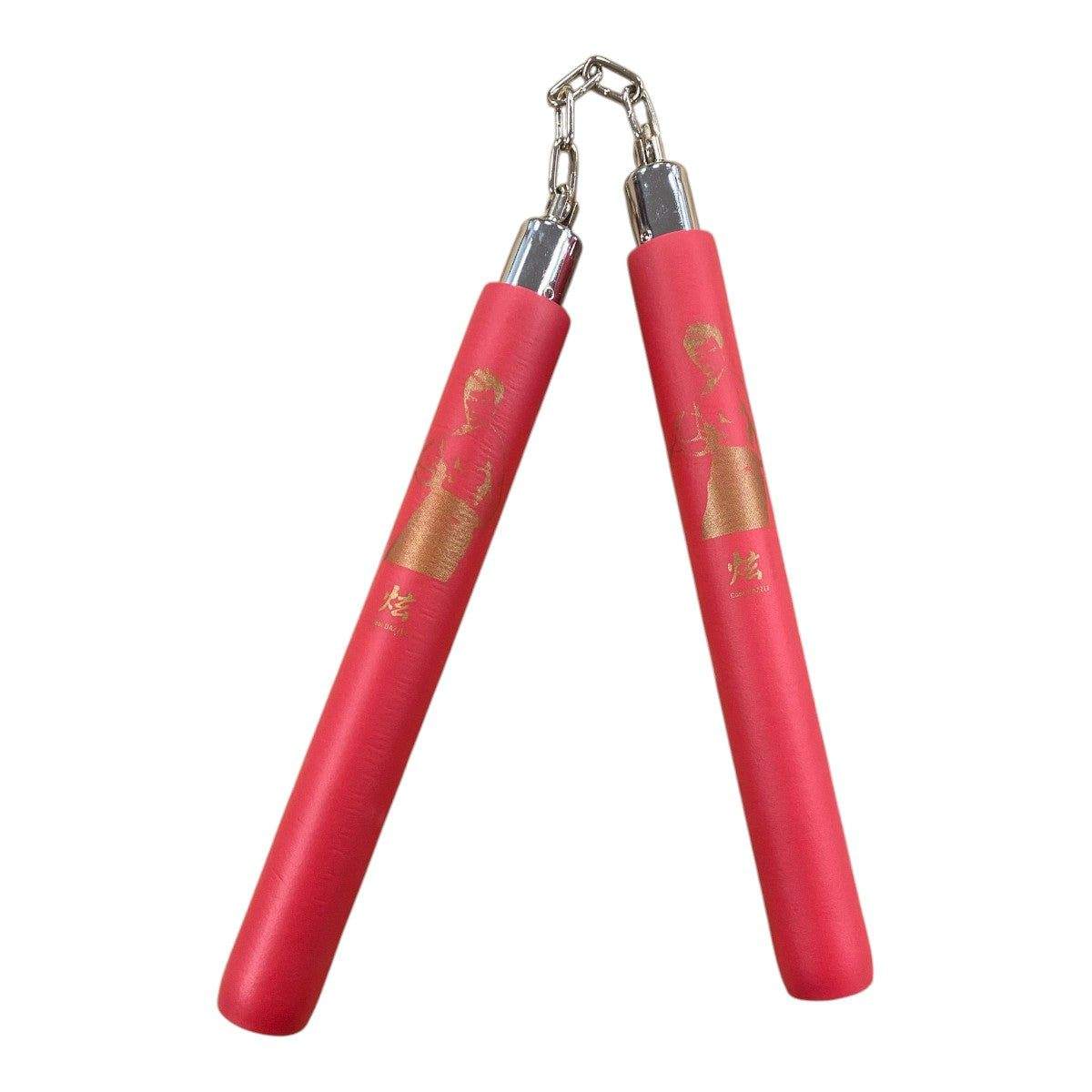 Nunchaku Bruce Lee mousse chaîne rouge