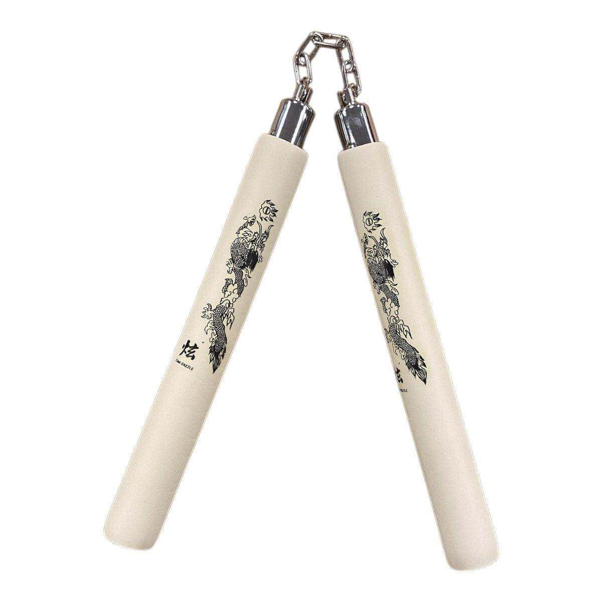 Nunchaku mousse chaîne Dragon blanc cassé : Boutique des Arts Martiaux