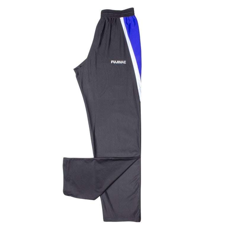 Pantalon de boxe française FUJIMAE noir, bleu et blanc, taille élastique