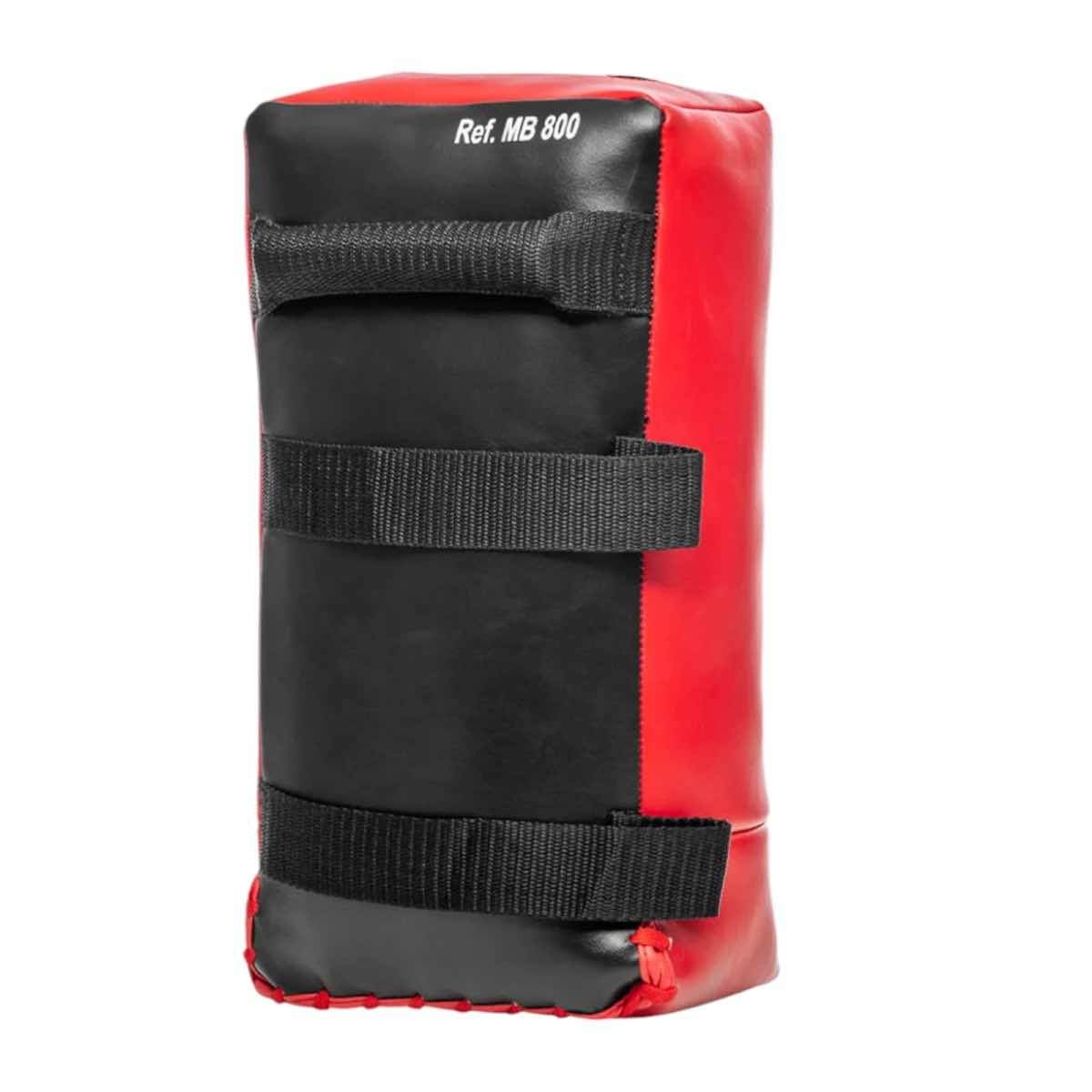 Black and red beginner Pao de frappe punching pad with adjustable straps by Metal Boxe, model MB800