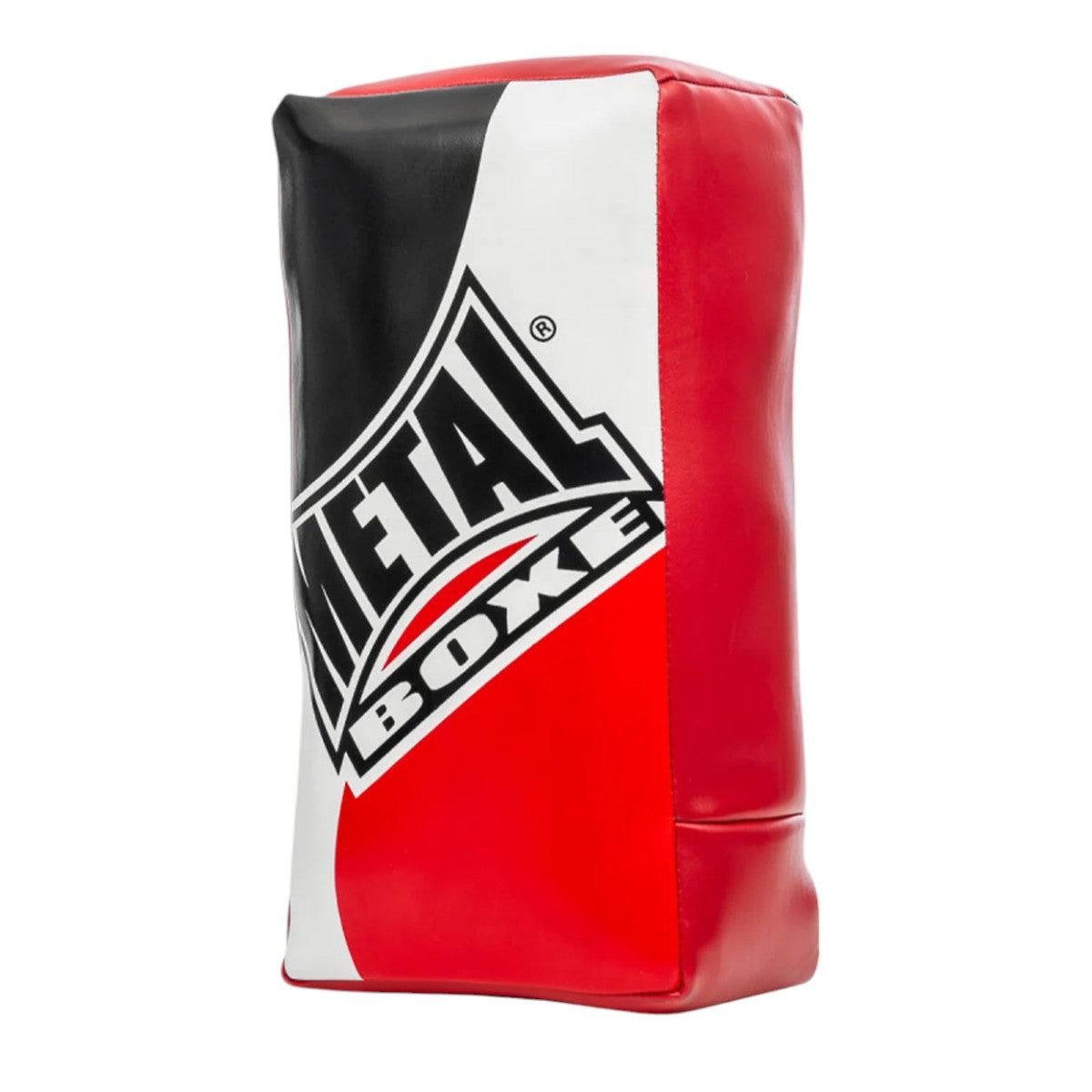 Red, black, and white Metal Boxe Pao de frappe punching pad for beginners with soft foam and wool padding