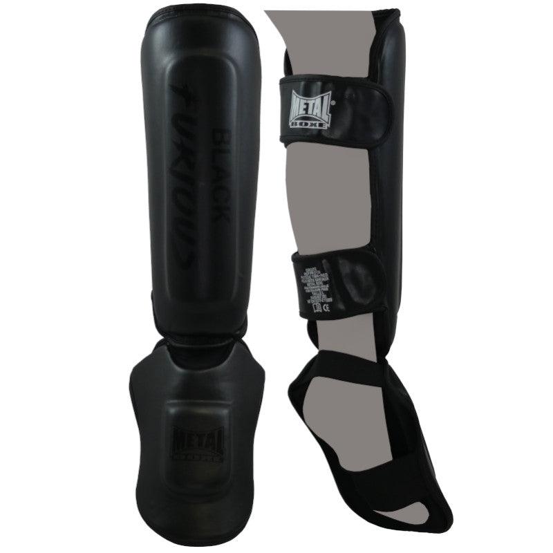 Protections tibias+pieds Metal Boxe Furious Noir (PR213N)