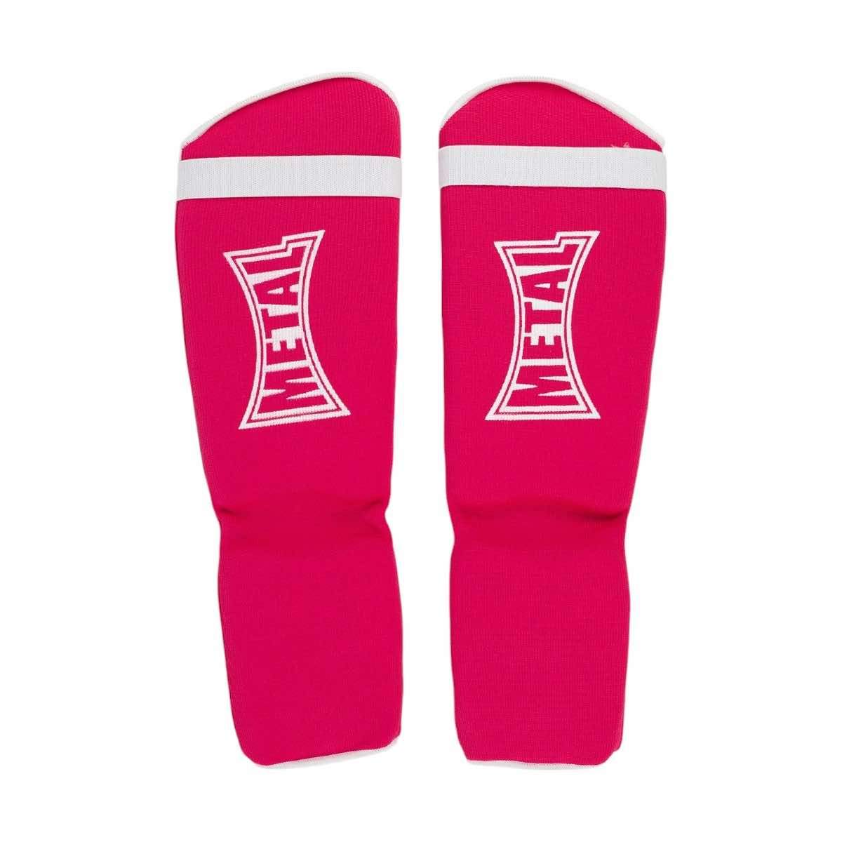 Protège-tibia + pieds élastique Metal Boxe Pink