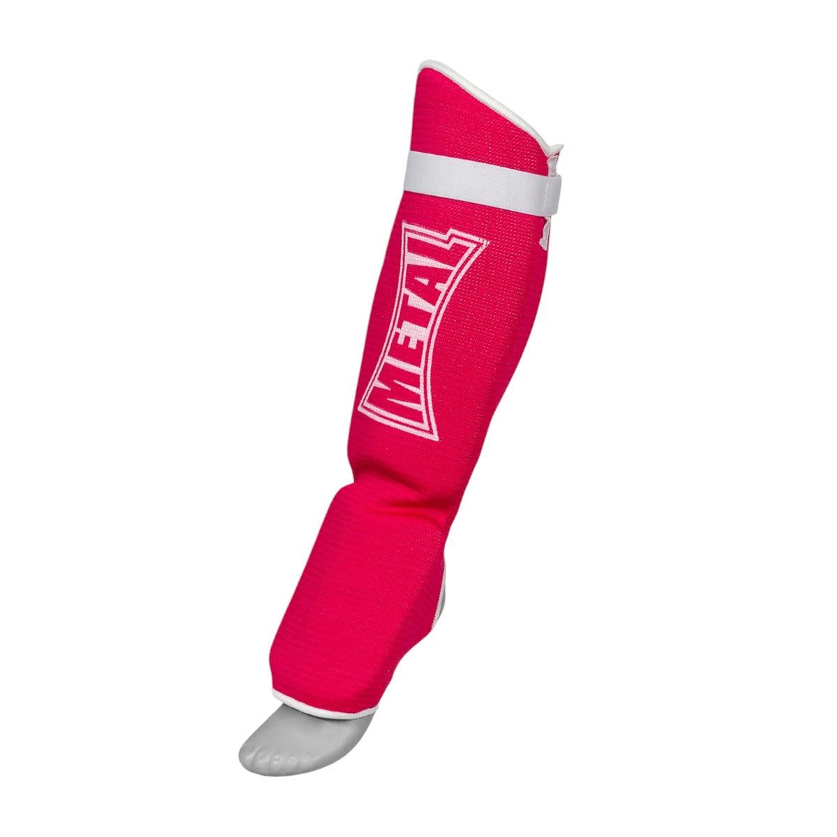 Protège-tibia + pieds élastique Metal Boxe Rose