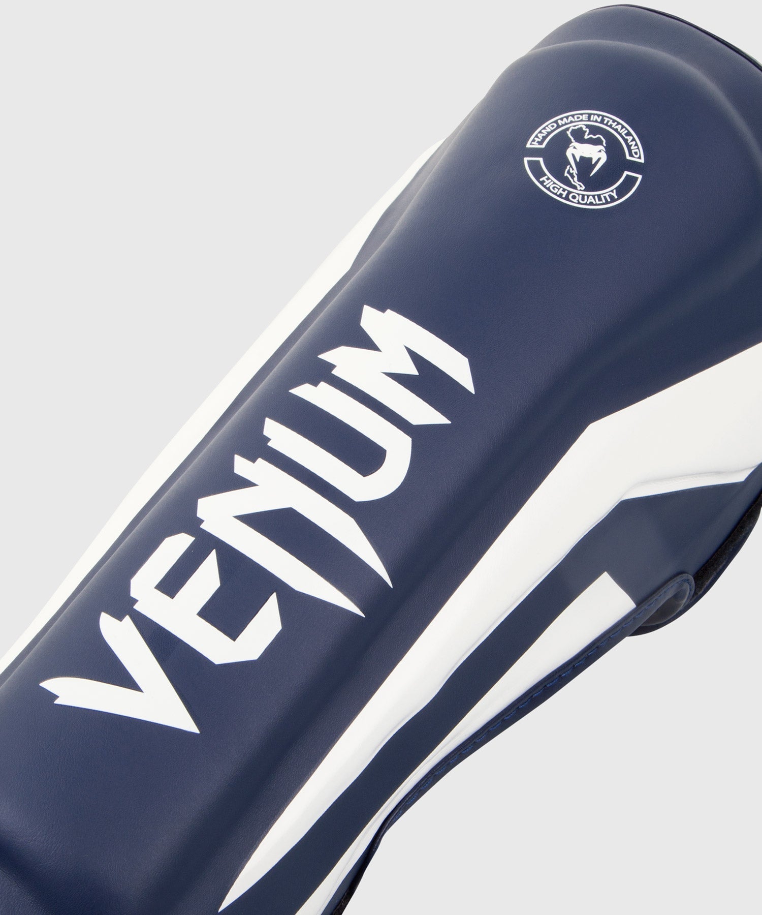 Protège-tibias Venum Elite bleu marine blanc avec mousse haute densité pour muay thaï et MMA