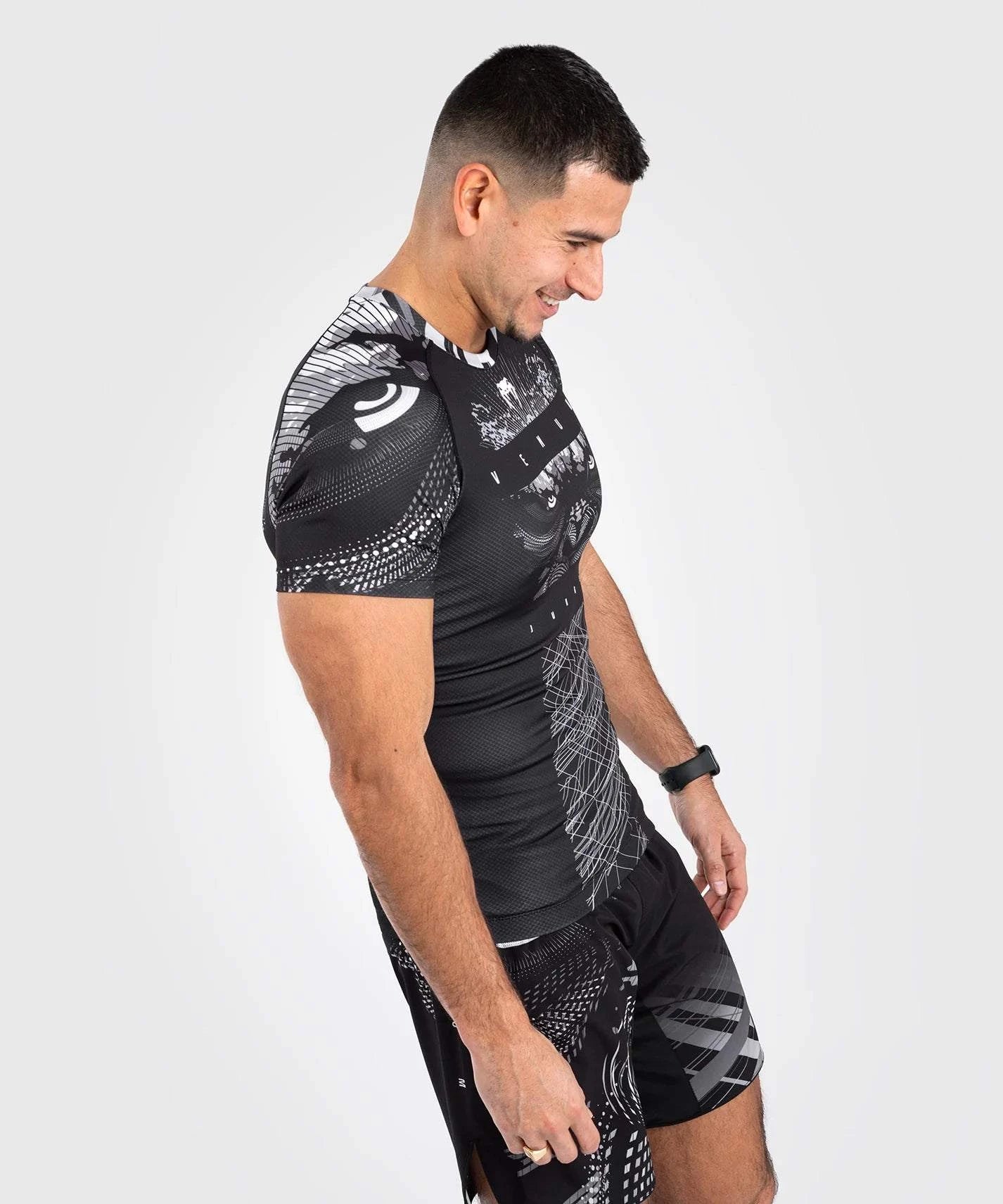 Rashguard à Manches Courtes Venum Gorilla Jungle - Noir/Blanc