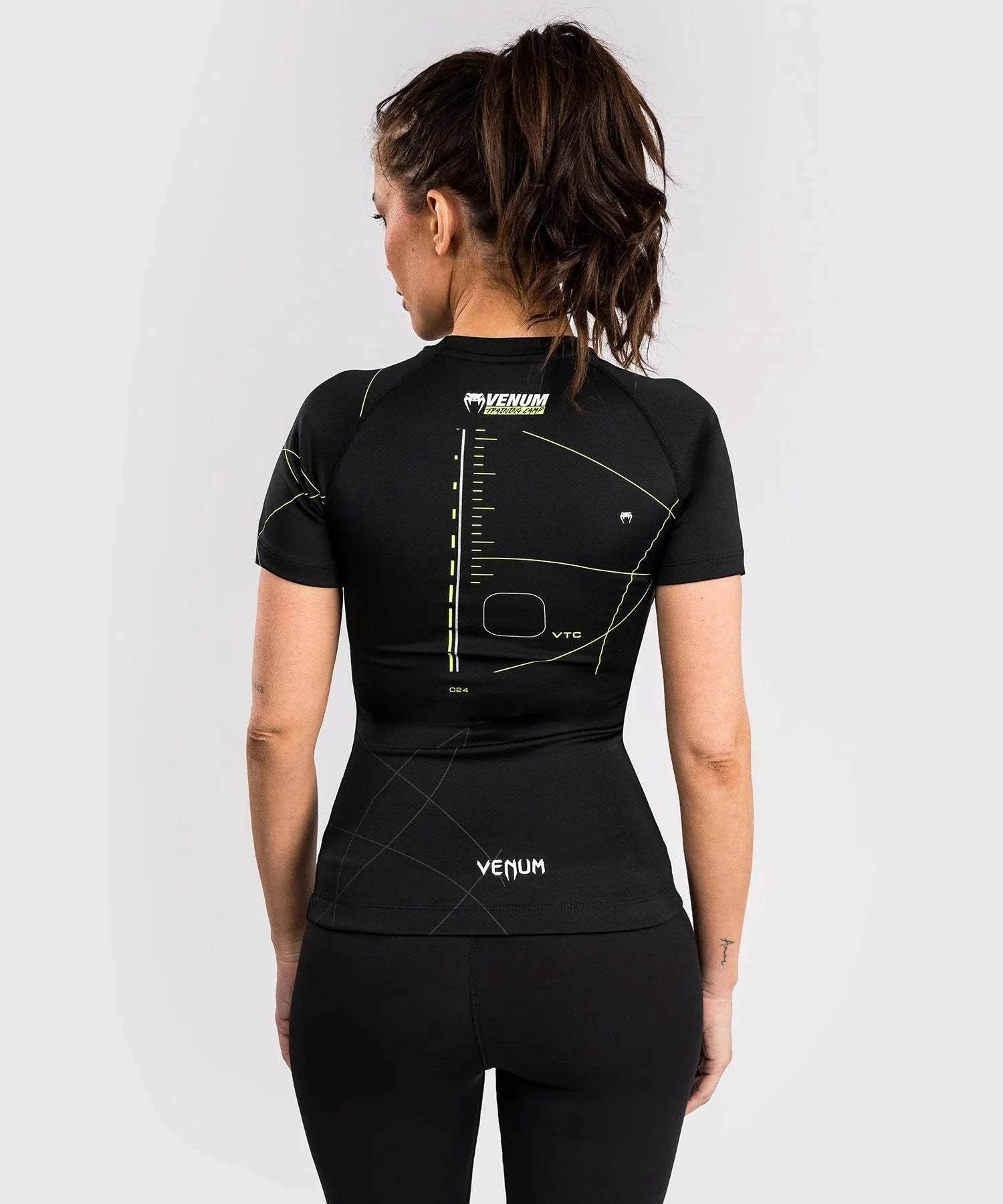 Rashguard Femme Venum Training Camp 4.0 - Noir/Vert Fluo