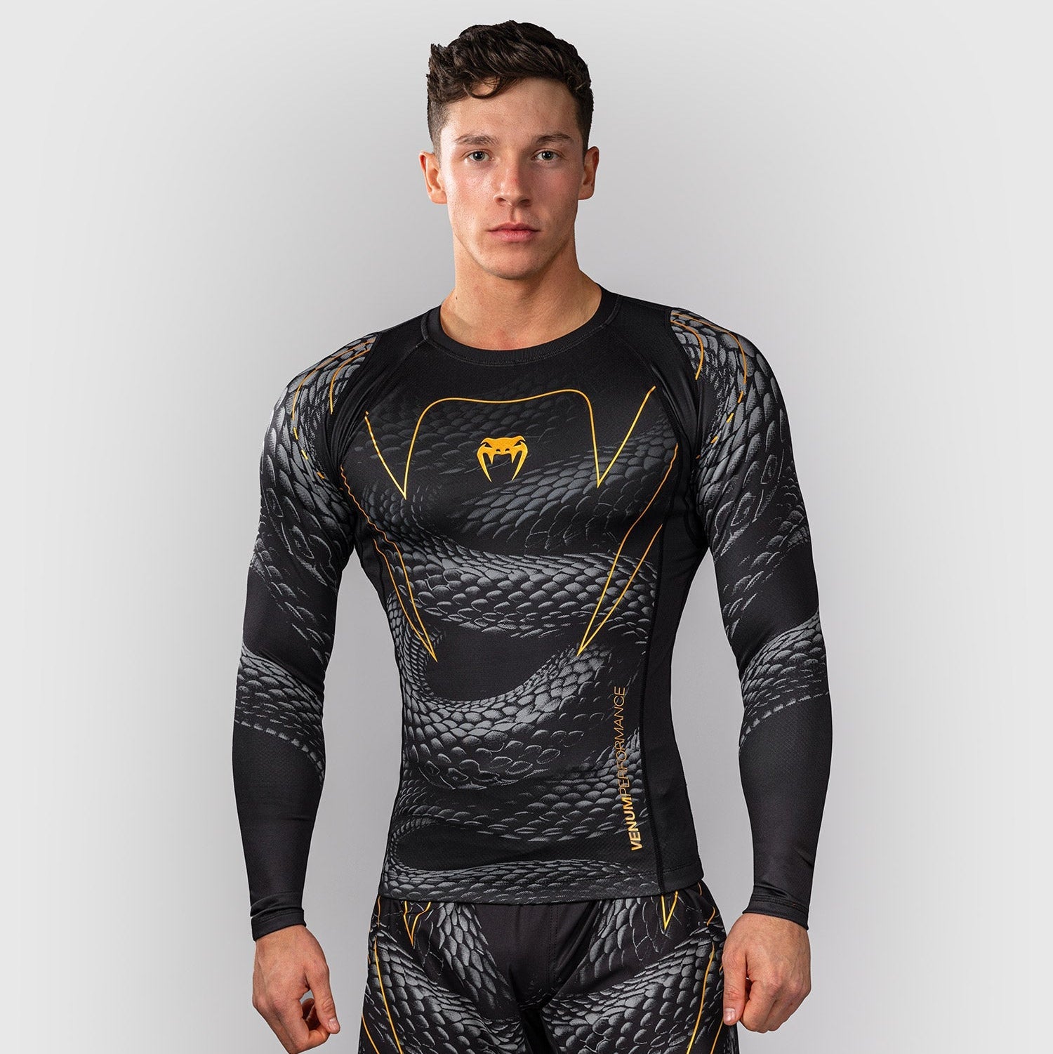 Rashguard Manches Longues Venum Matupa - Noir/Gris/Or