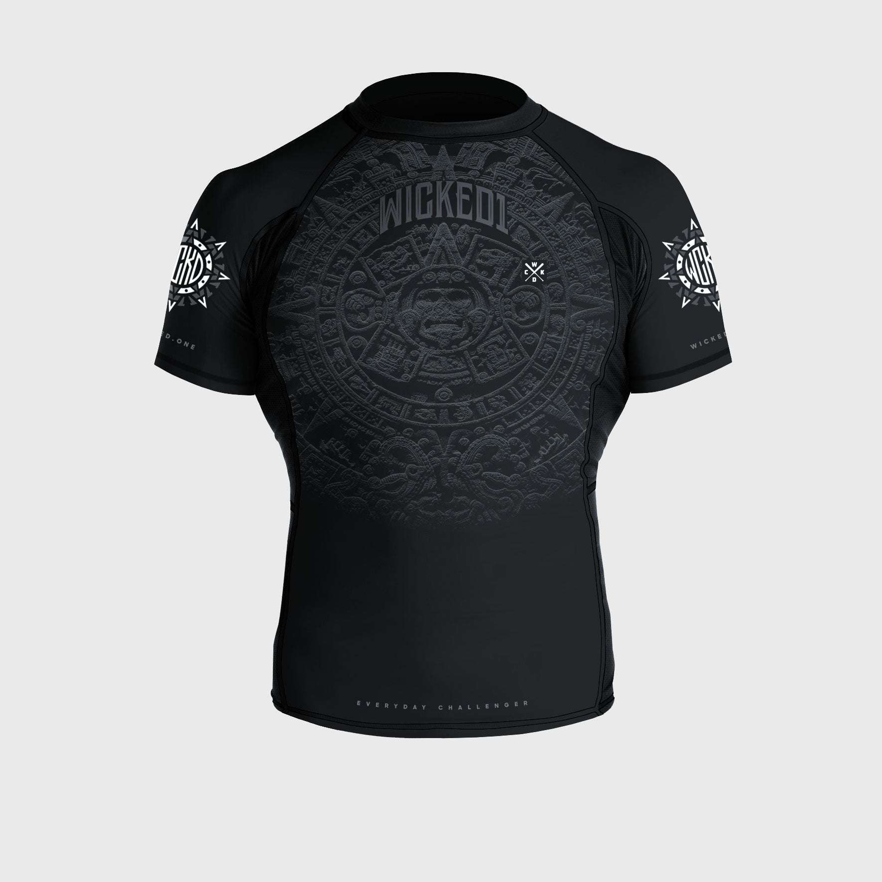 Rashguard manches longues Wicked One noir pour MMA et grappling, compression musculaire et protection renforcée