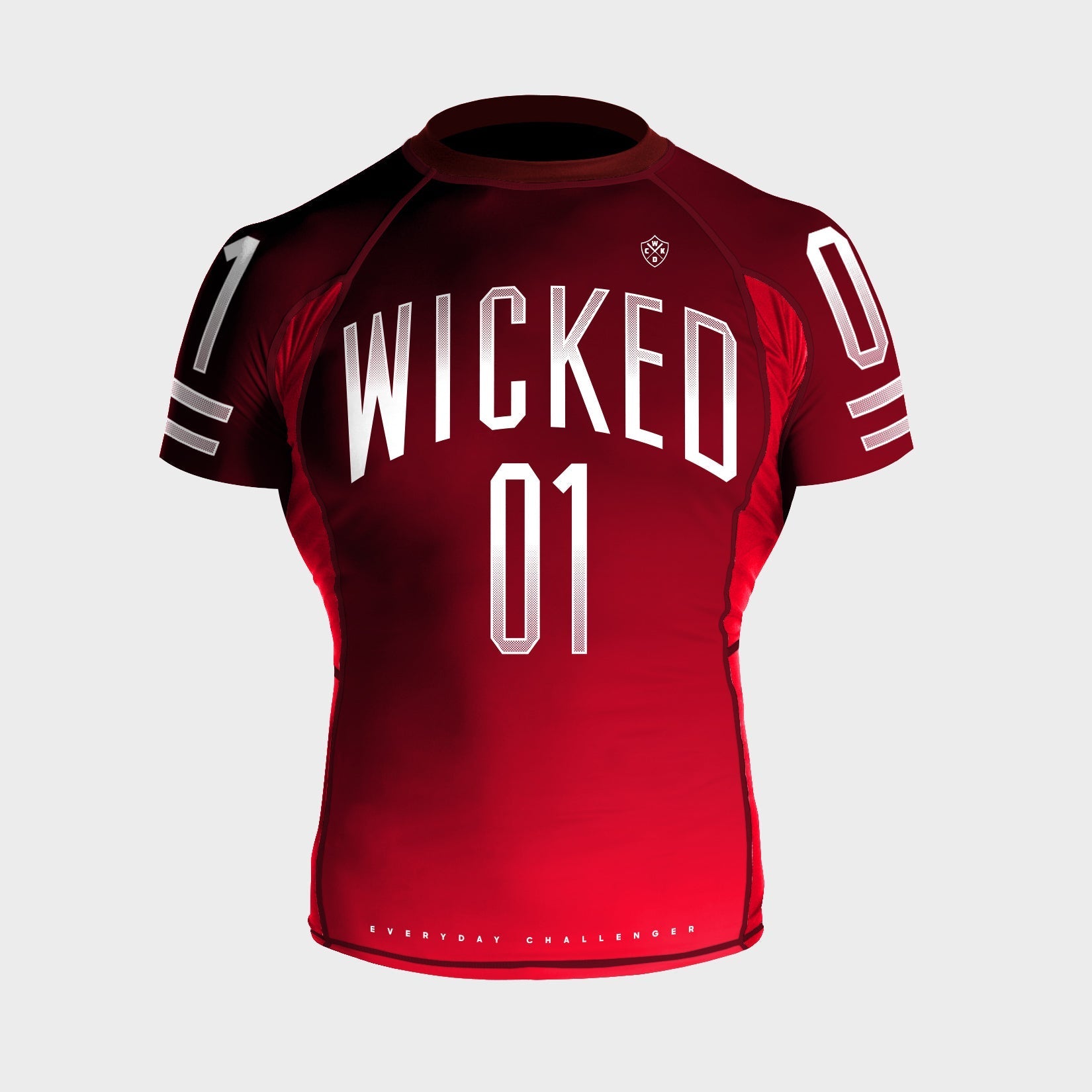 Rashguard manches courtes rouge Wicked One SUPERBOWL compression MMA grappling