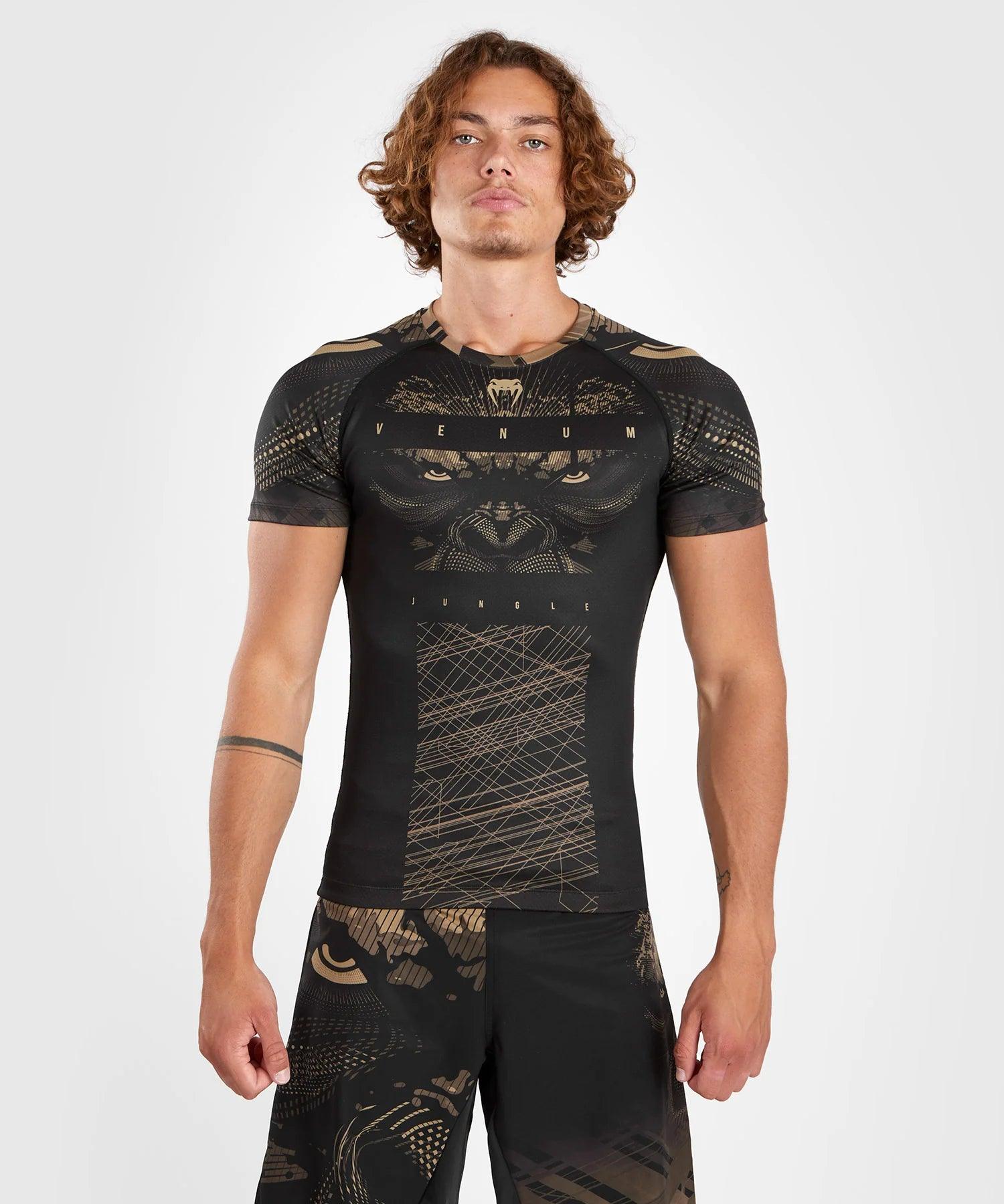 Rashguard à Manches Courtes Venum Gorilla Jungle - Noir/Sable