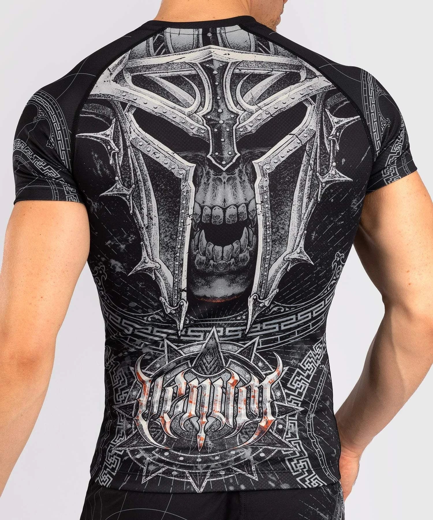 Rashguard à Manches Courtes pour Hommes Venum Gladiator 5.0 - Noir/Argent