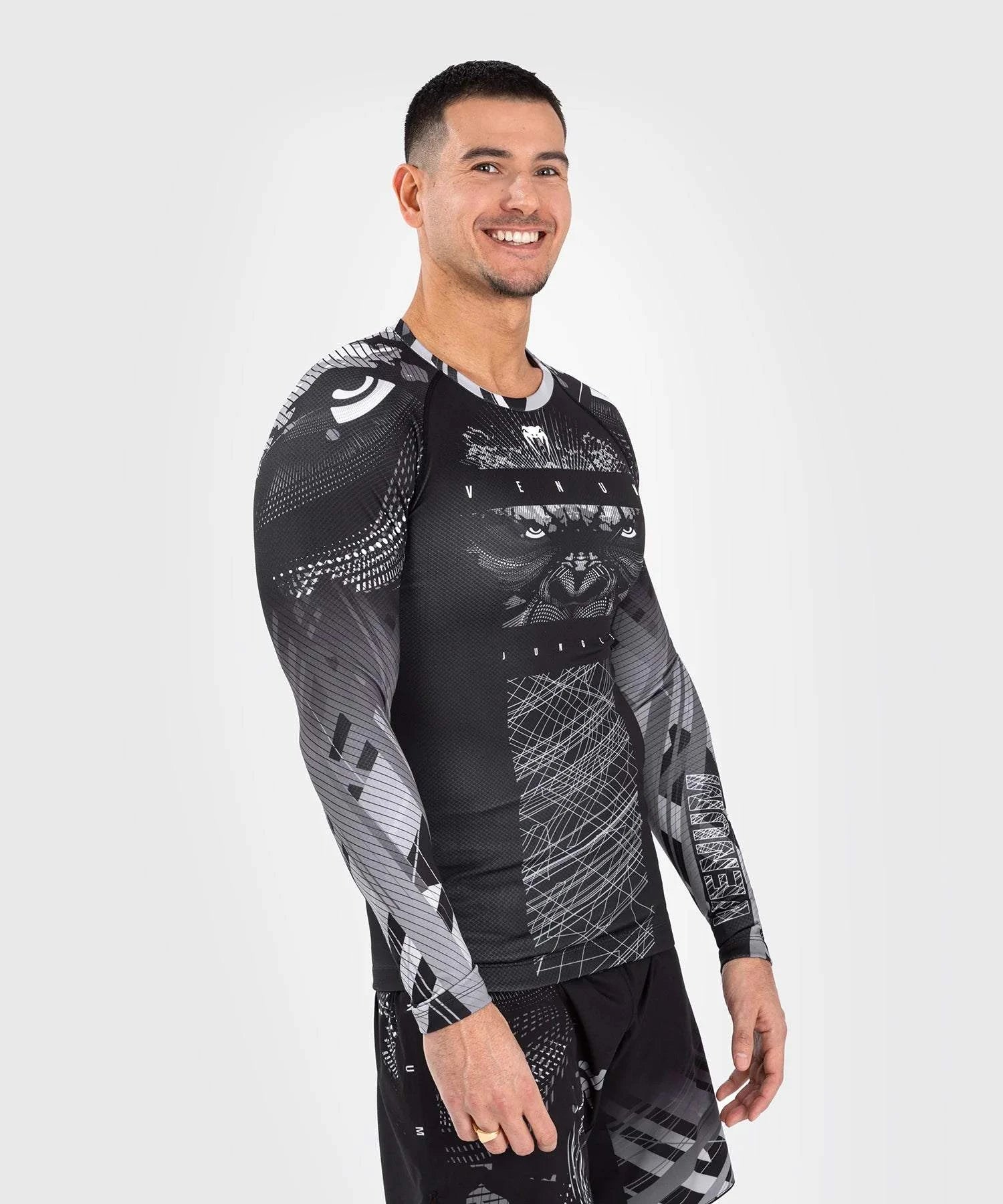 Rashguard à Manches Longues Venum Gorilla Jungle - Noir/Blanc