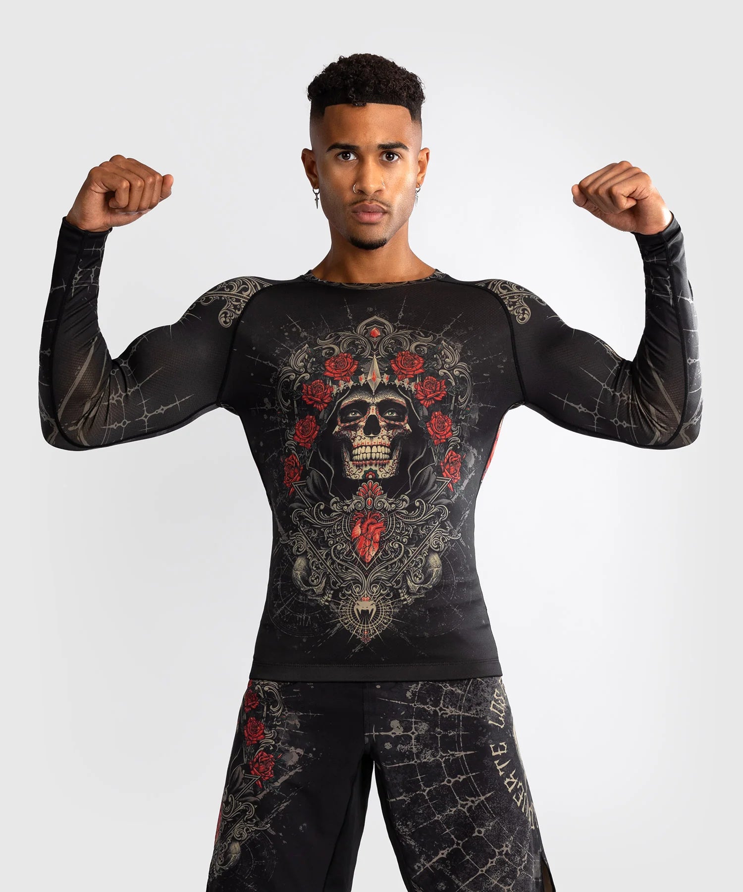 Rashguard à Manches Longues Venum Santa Muerte 5.0 - Noir Profond/Or