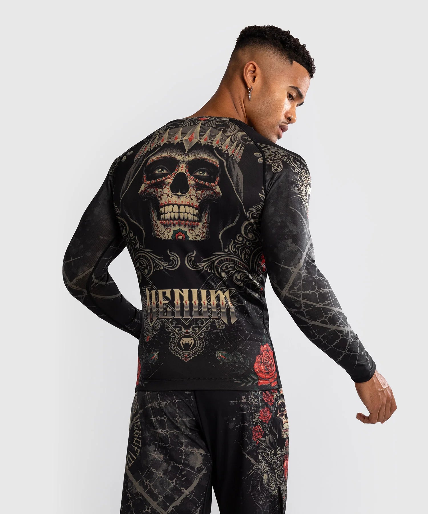 Rashguard à Manches Longues Venum Santa Muerte 5.0 - Noir Profond/Or