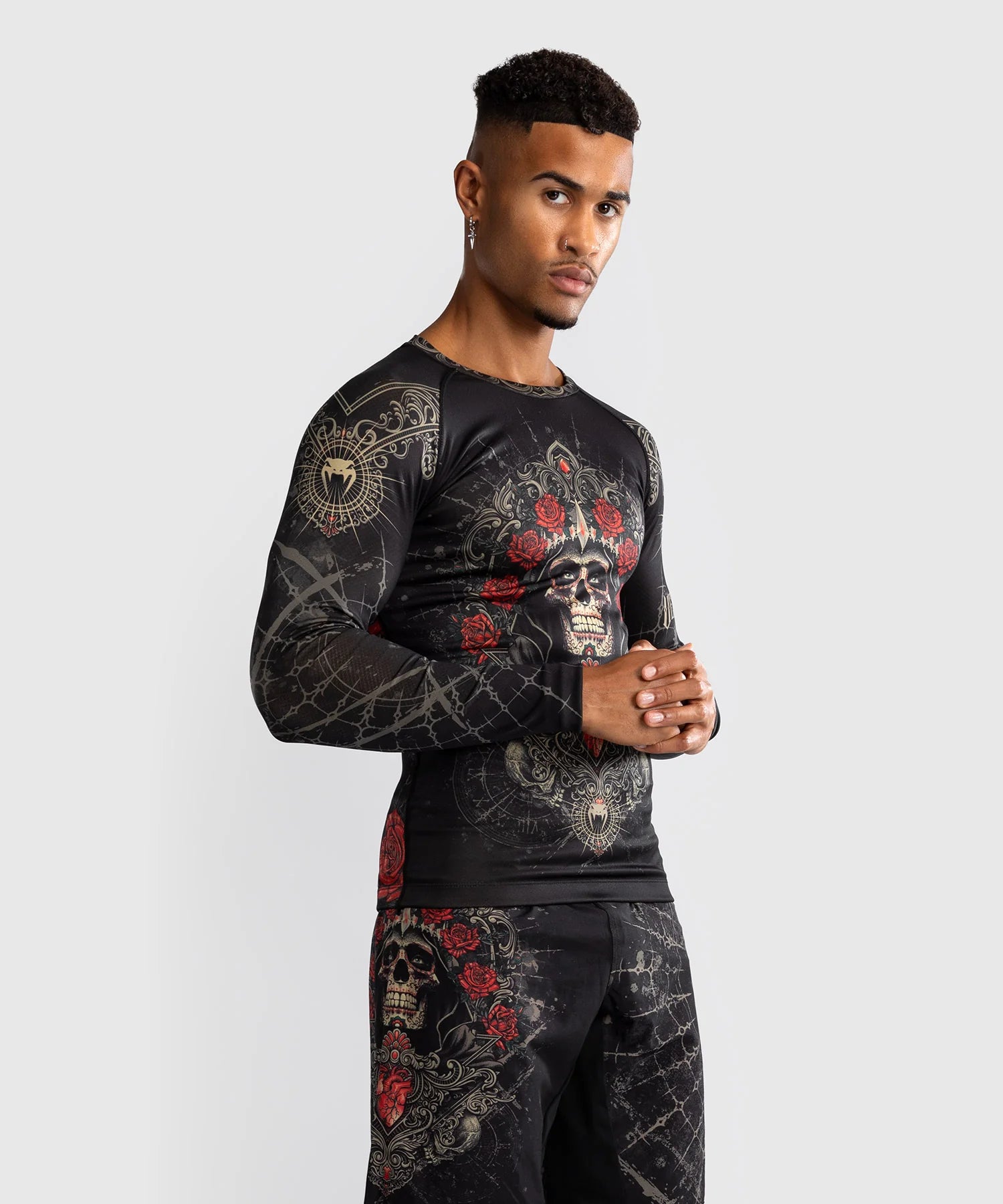 Rashguard à Manches Longues Venum Santa Muerte 5.0 - Noir Profond/Or