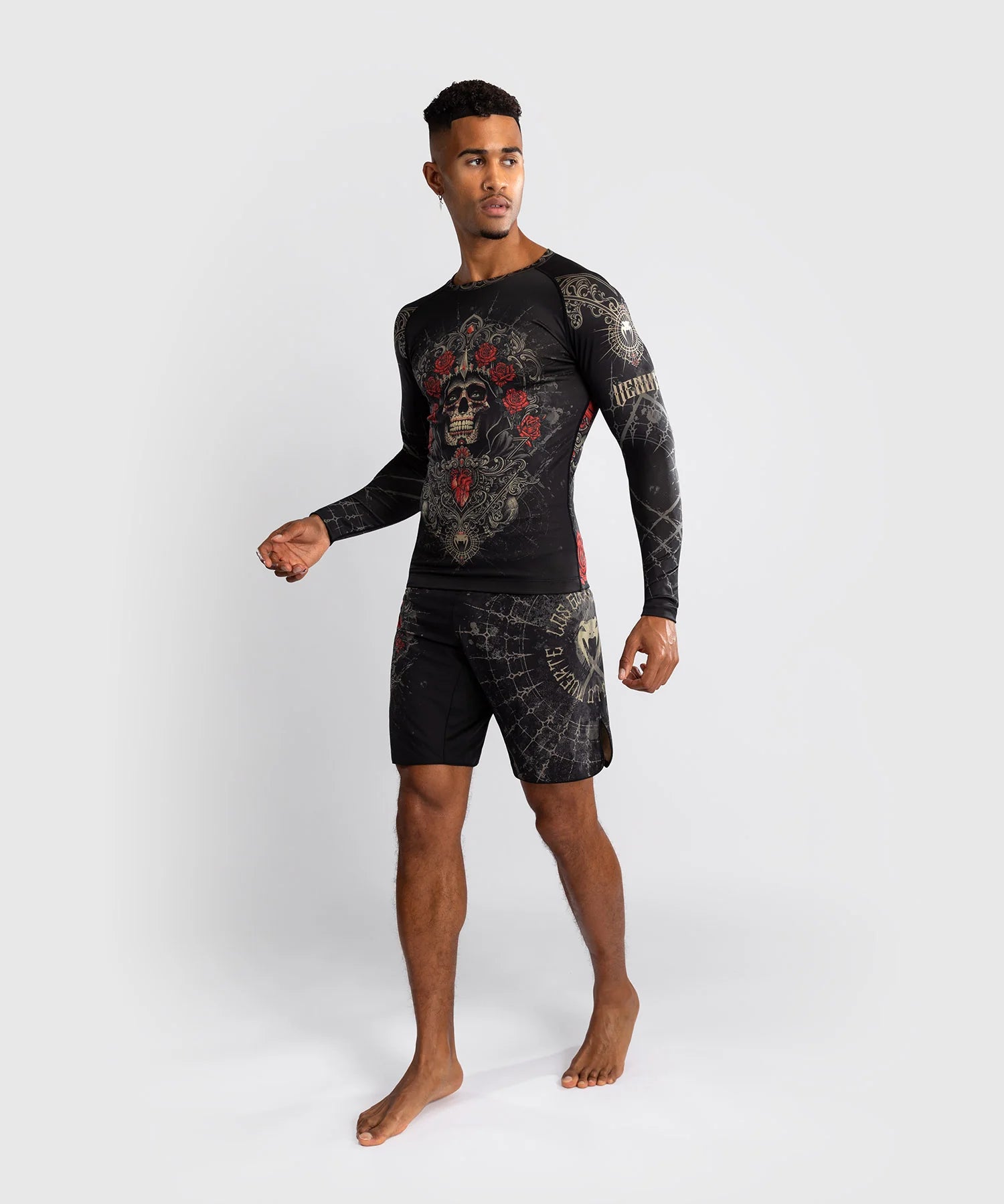Rashguard à Manches Longues Venum Santa Muerte 5.0 - Noir Profond/Or