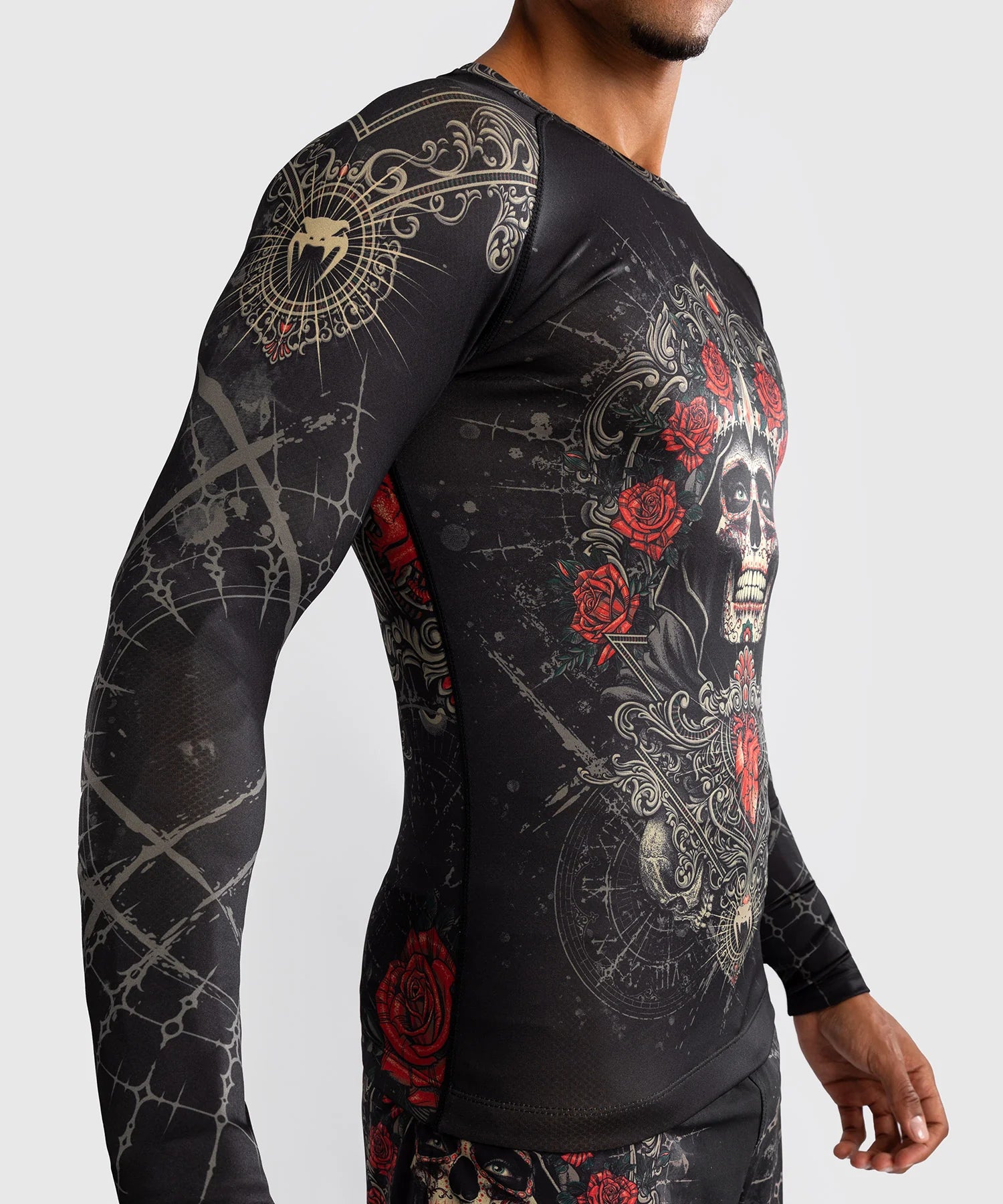 Rashguard à Manches Longues Venum Santa Muerte 5.0 - Noir Profond/Or