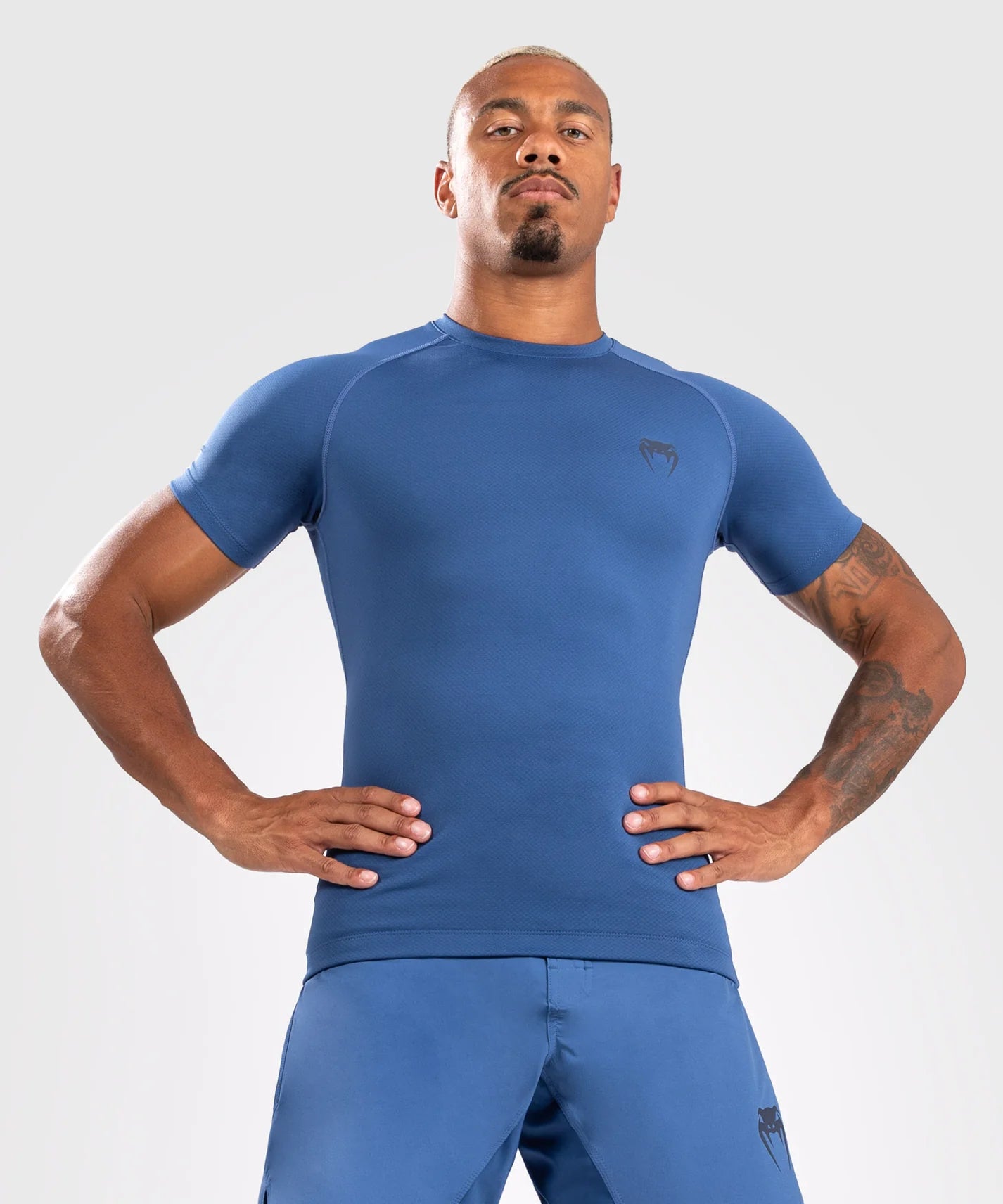 Rashguard à manches courtes Venum Contender - Bleu