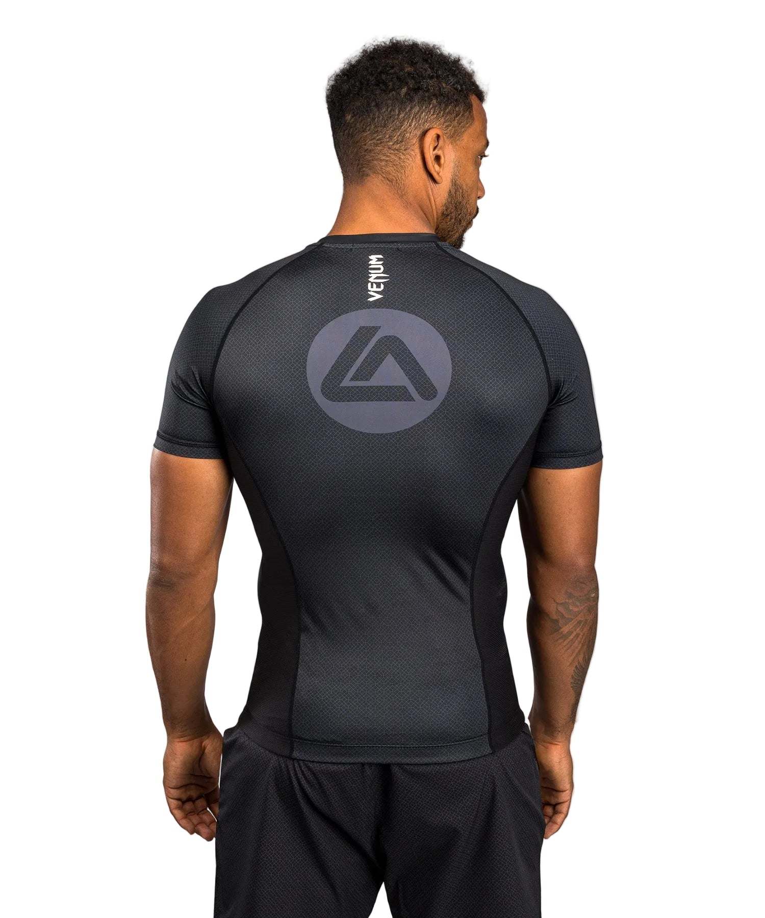 Rashguard manches courtes noir Venum x Roger Gracie Academy pour BJJ et MMA