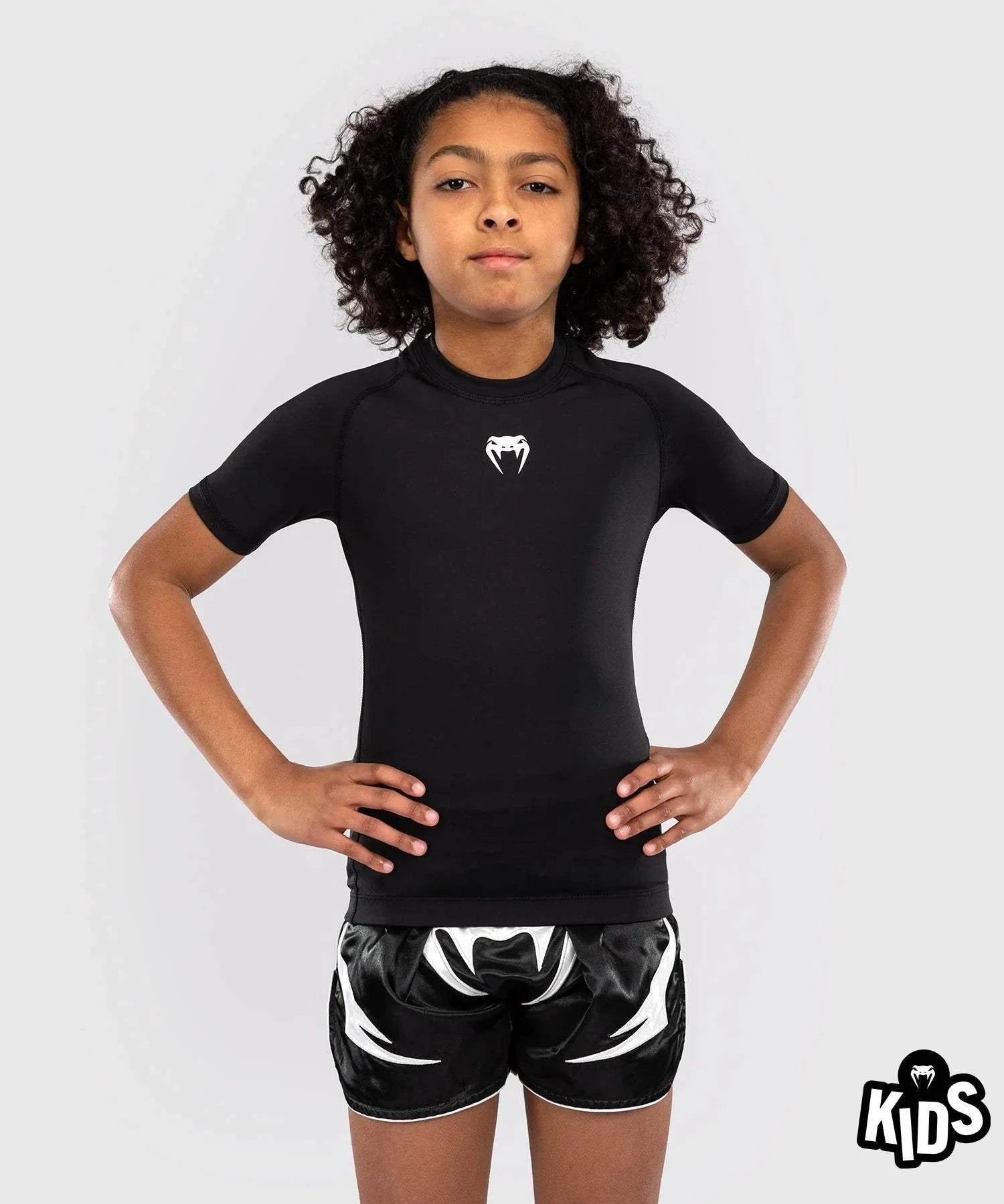 Rashguard Manches Courtes Venum Contender Kids - Noir