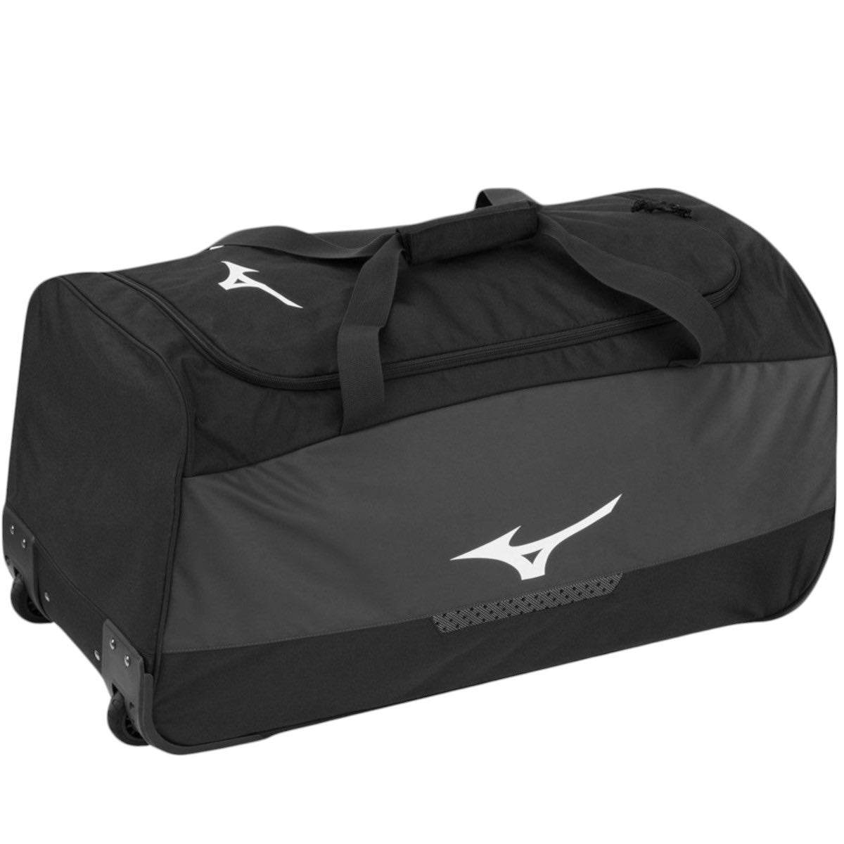 Sac de sport à roulettes Mizuno Trolley Bag de couleur noire, vue de face - Noir