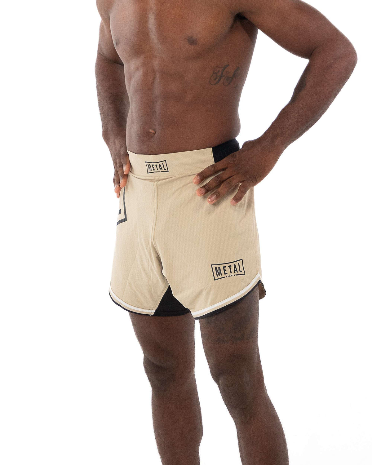 Short MMA Desert Storm beige léger et résistant pour entraînement et combat