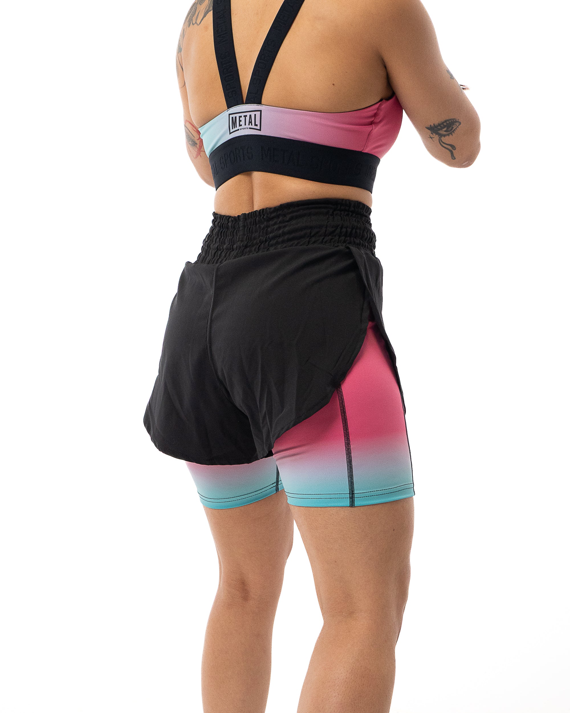 Short MMA femme 2 en 1 - Metal Boxe Miami Vice