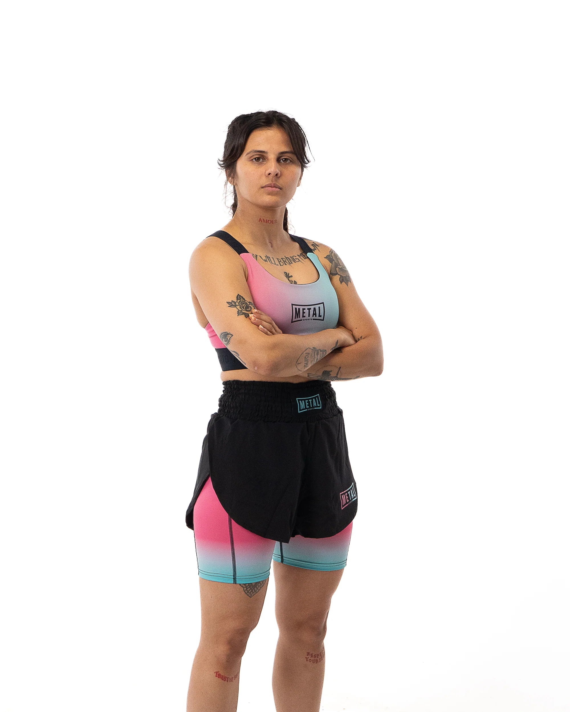 Short MMA femme 2 en 1 - Metal Boxe Miami Vice