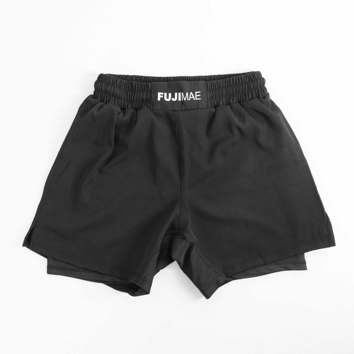 Short No-Gi & MMA noir ultraléger avec malles spandex et ceinture élastique pour grappling et MMA