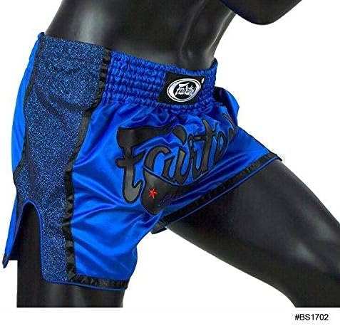 Shorts de Muay Thaï Fairtex BS1704 rouge/blanc et bleu/noir, coupe traditionnelle et confortable