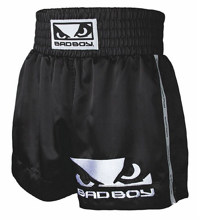 Short de Muay Thai Bad Boy Noir Blanc