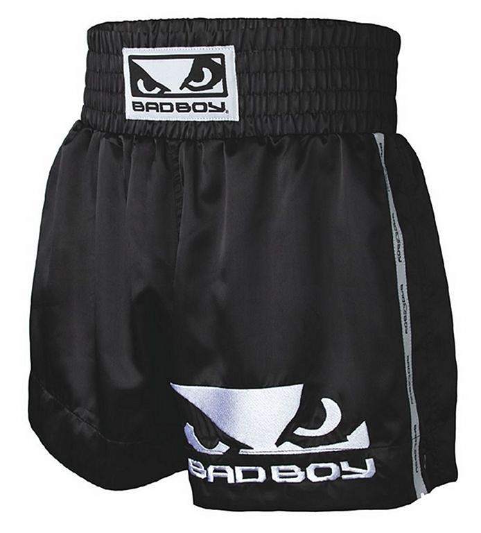 Short de Muay Thai Bad Boy Noir Blanc