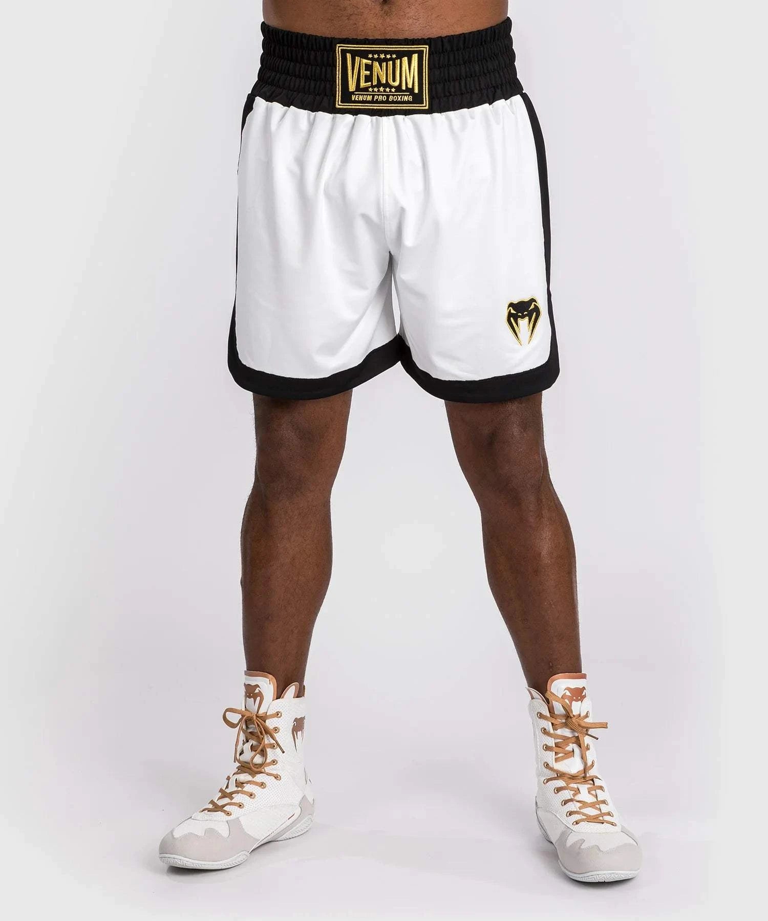 Short de boxe Venum Classic - Blanc/Noir