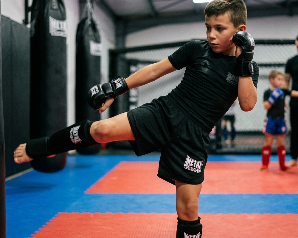 Short de Combat Enfant Metal Boxe Fight Short - Noir