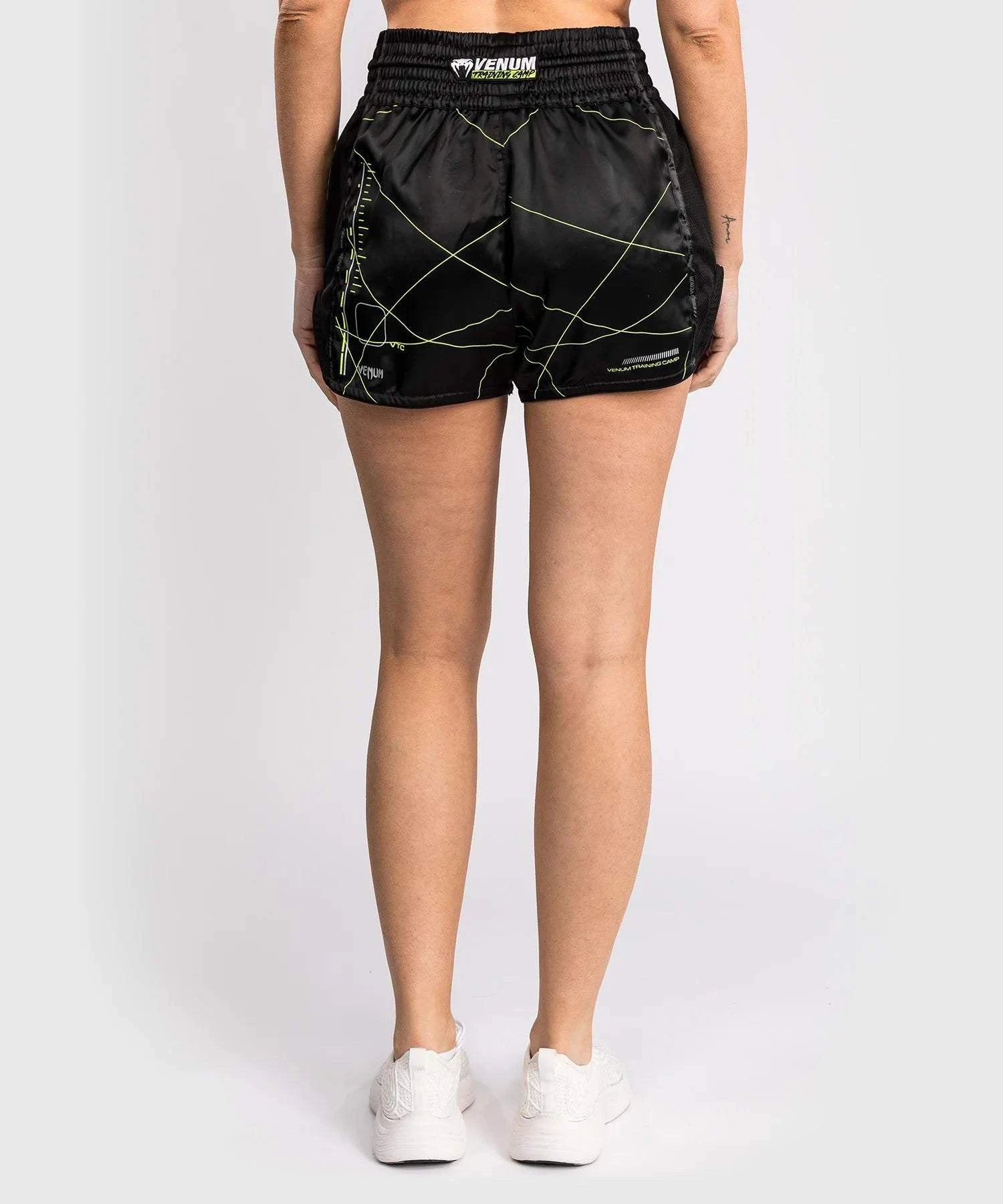 Short de Muay Thaï Femme Venum Training Camp 4.0 - Noir/Vert Fluo