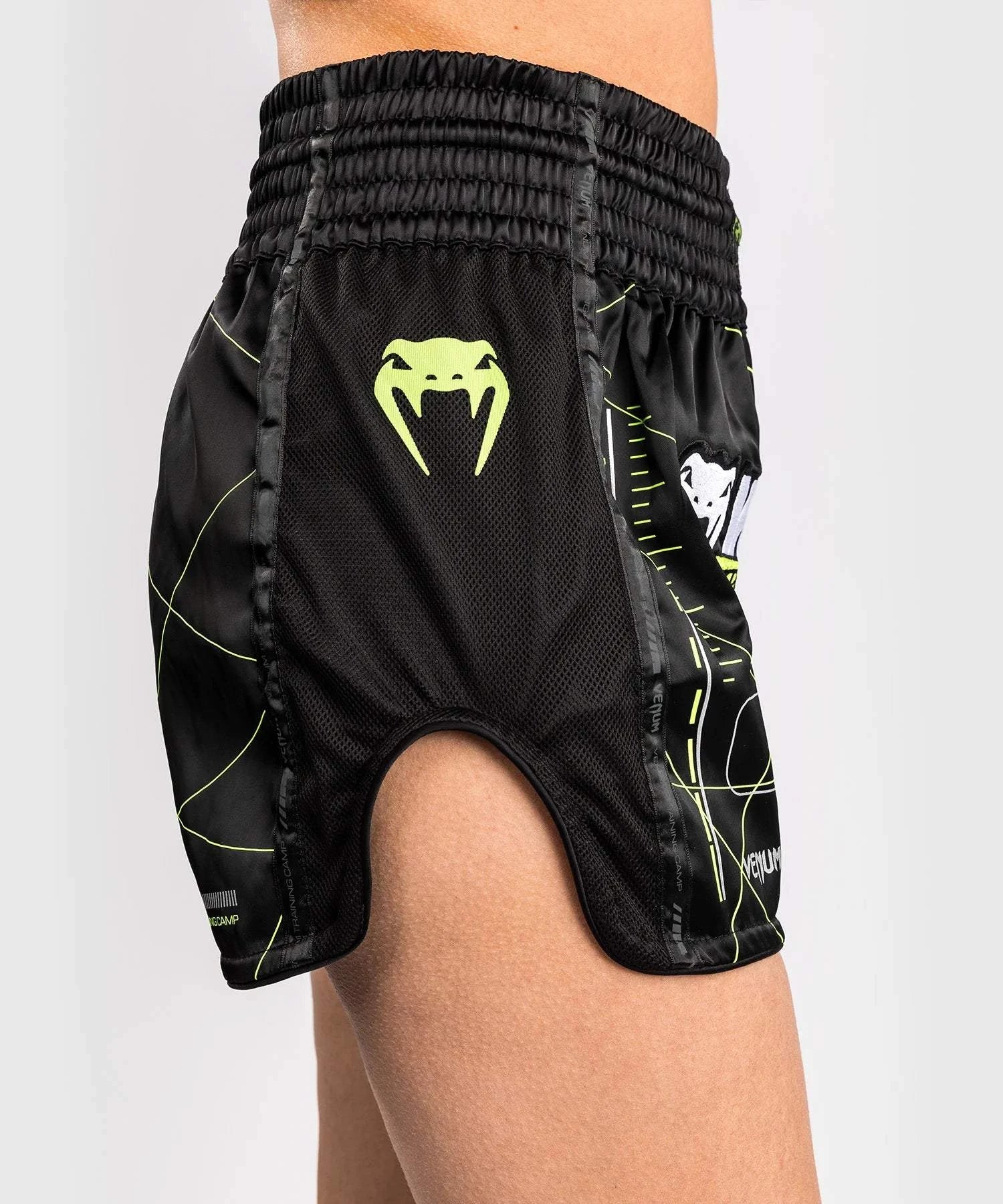 Short de Muay Thaï Femme Venum Training Camp 4.0 - Noir/Vert Fluo