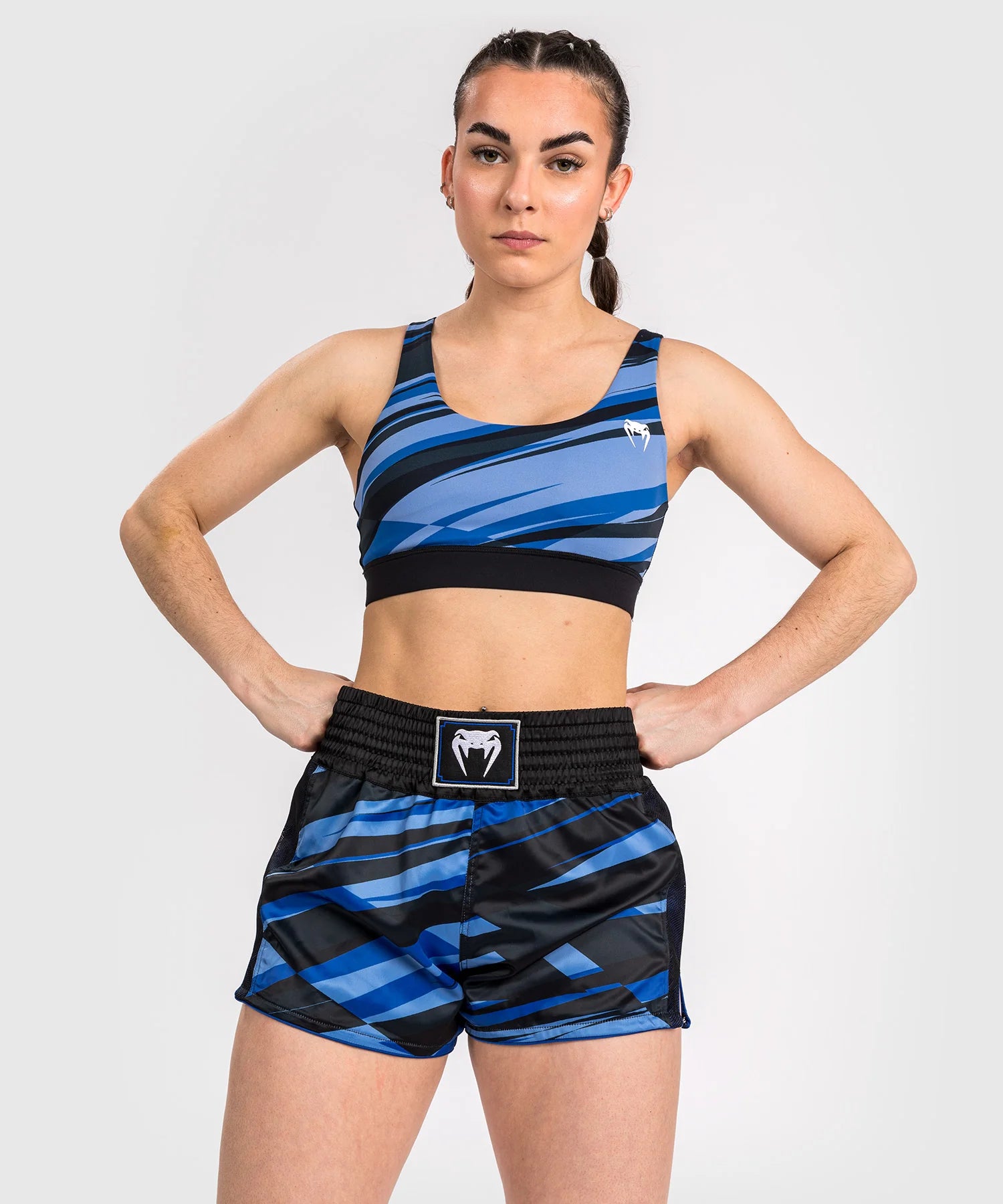 Short de Muay Thai pour Femmes Venum Abyss - Bleu Foncé