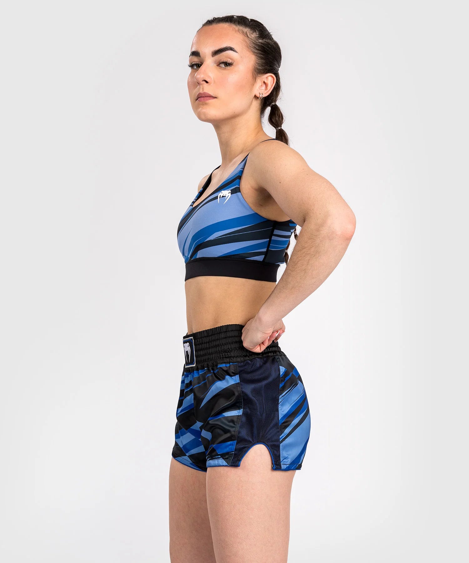 Short de Muay Thai pour Femmes Venum Abyss - Bleu Foncé