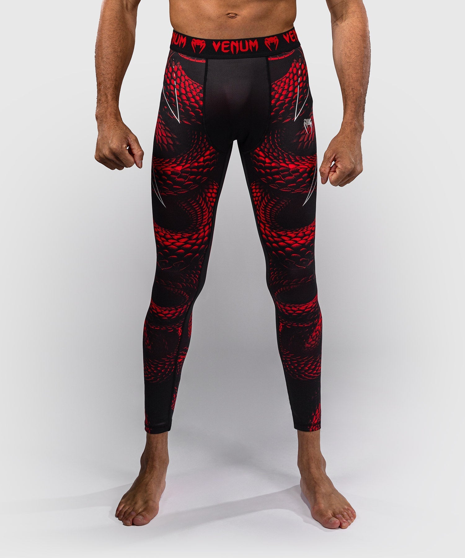 Spats Venum Matupa noir rouge argent legging compression maintien entraînement MMA grappling