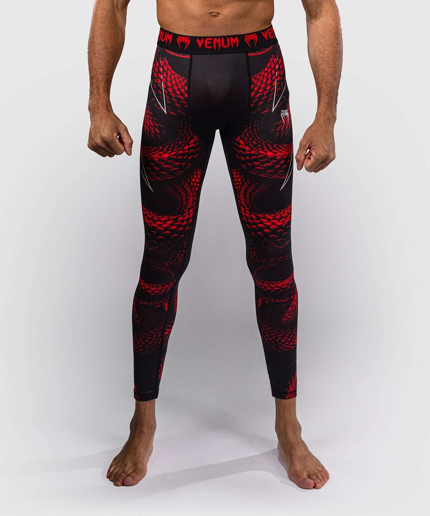 Spats Venum Matupa noir rouge argent legging compression maintien entraînement MMA grappling