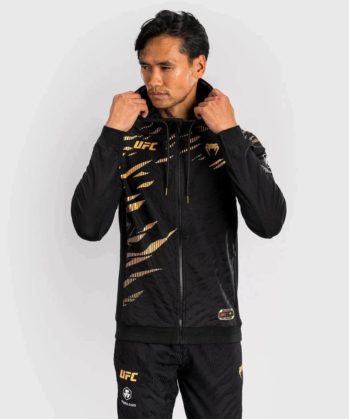 Sweatshirt à Capuche UFC Fusion by Venum Authentic Fight Night Champion Noir/Or