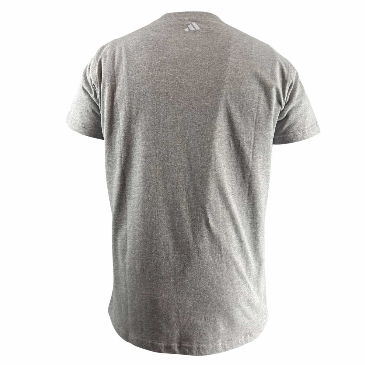 Grey Adidas Karate France T-shirt from the National Line, designed for martial arts with ergonomic fit and comfortable fabric