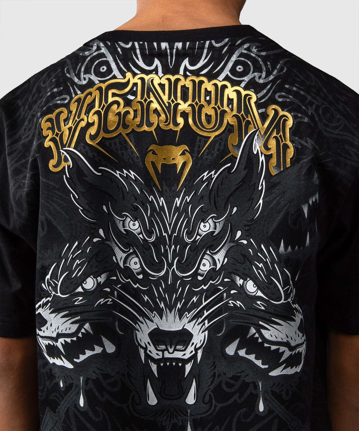 T-shirt enfant noir gris Venum Wolf Atak design combat confortable coton premium