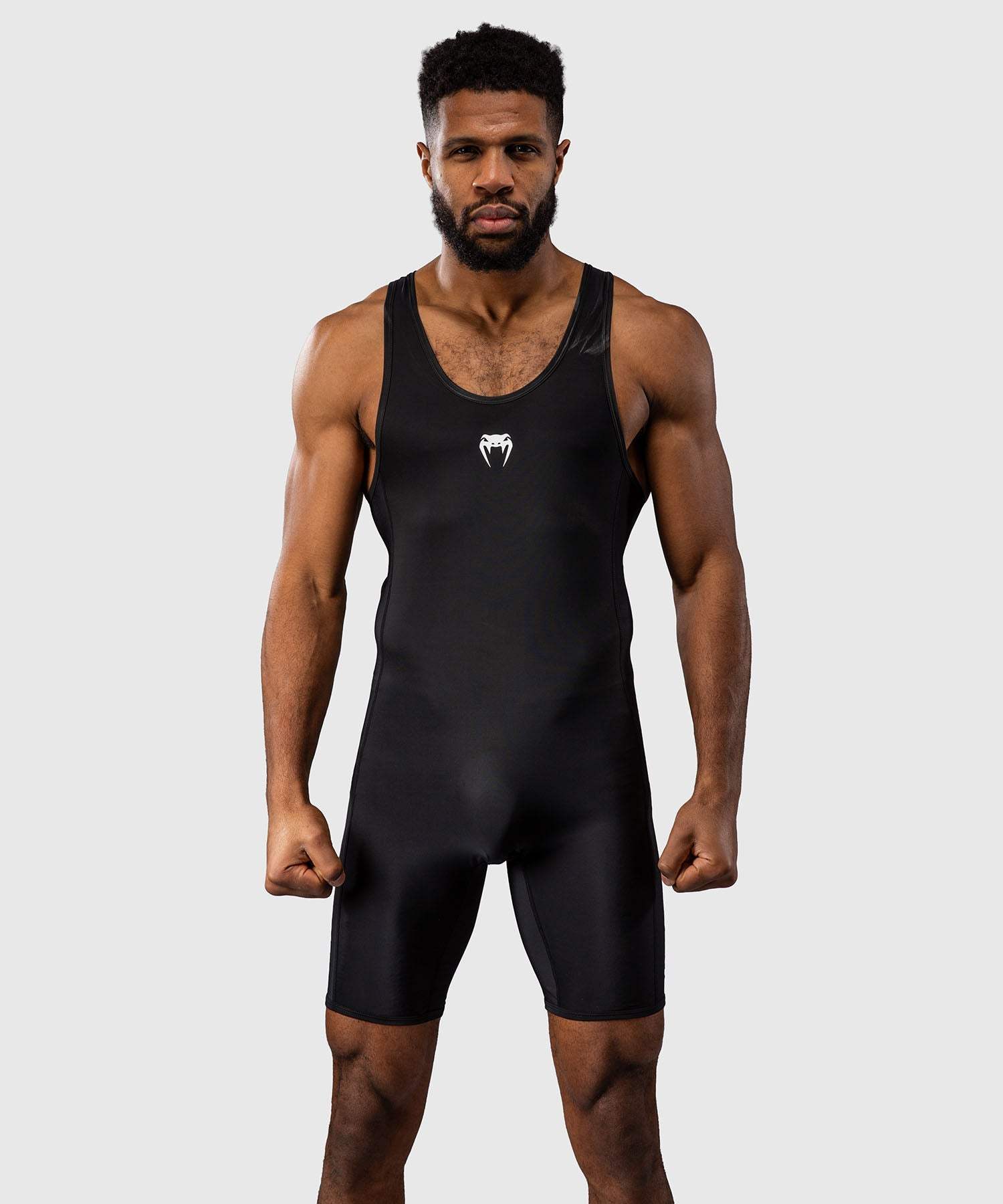 Tenue de lutte homme Venum noire en tissu compressif et extensible pour compétition et entraînement