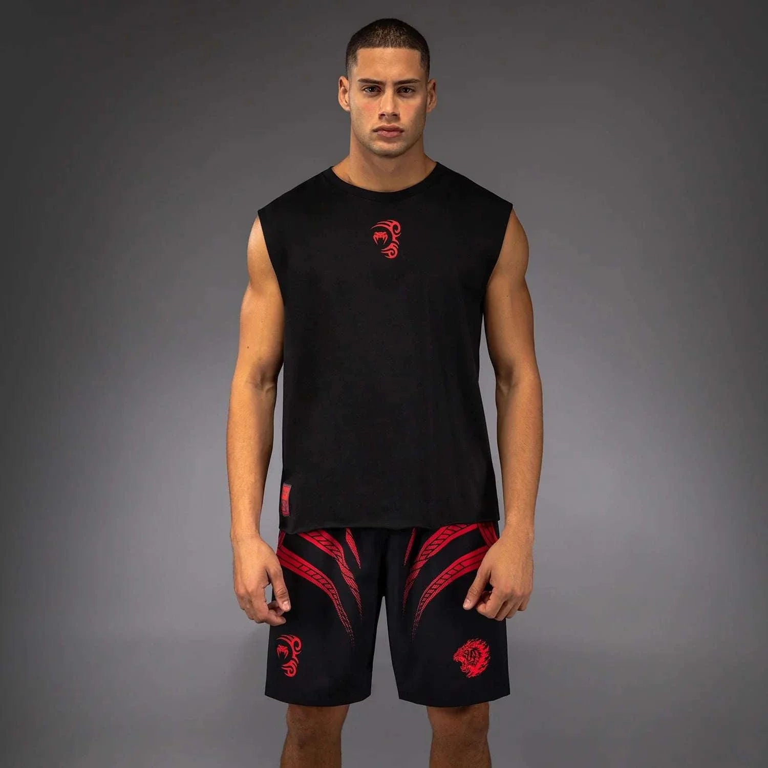 Débardeur noir sans manches Venum x Mike Tyson avec motif Tiger, 100% coton, idéal pour la boxe et le training